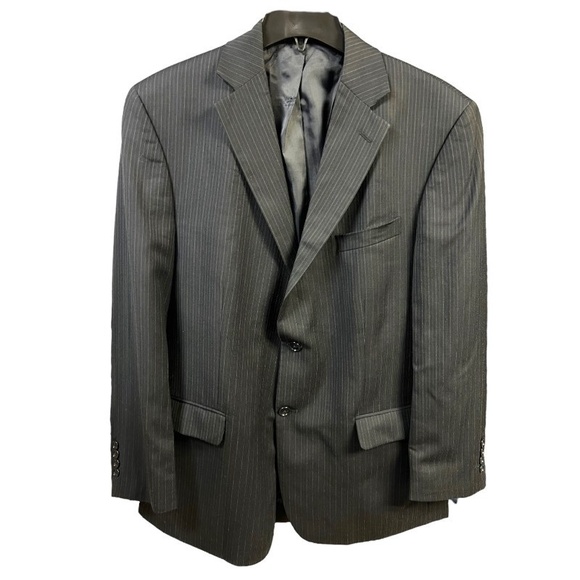 Geoffrey Beene Blazer 44R Multicolor Gray Pinstripe Two Button Classic Tailored - Picture 1 of 8